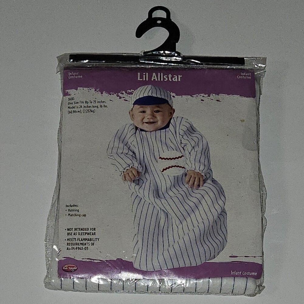 NEW Lil Allstar Baseball Bunting Hat Halloween Costume Infant One Size Up To 25"
